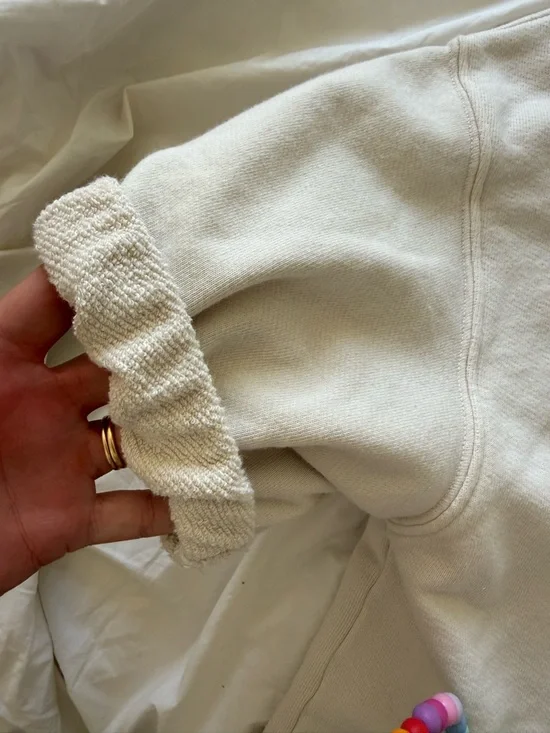 perfectwhitetee Rebecca Relaxed Cream Short-Sleeve Crew Sweatshirt - Picture 7 of 10